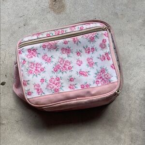 Pottery Barn Kids Floral Pink Canvas Lunch Bag
